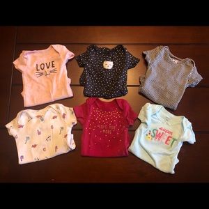 Lot of Carter’s Newborn Short-Sleeved Onesies